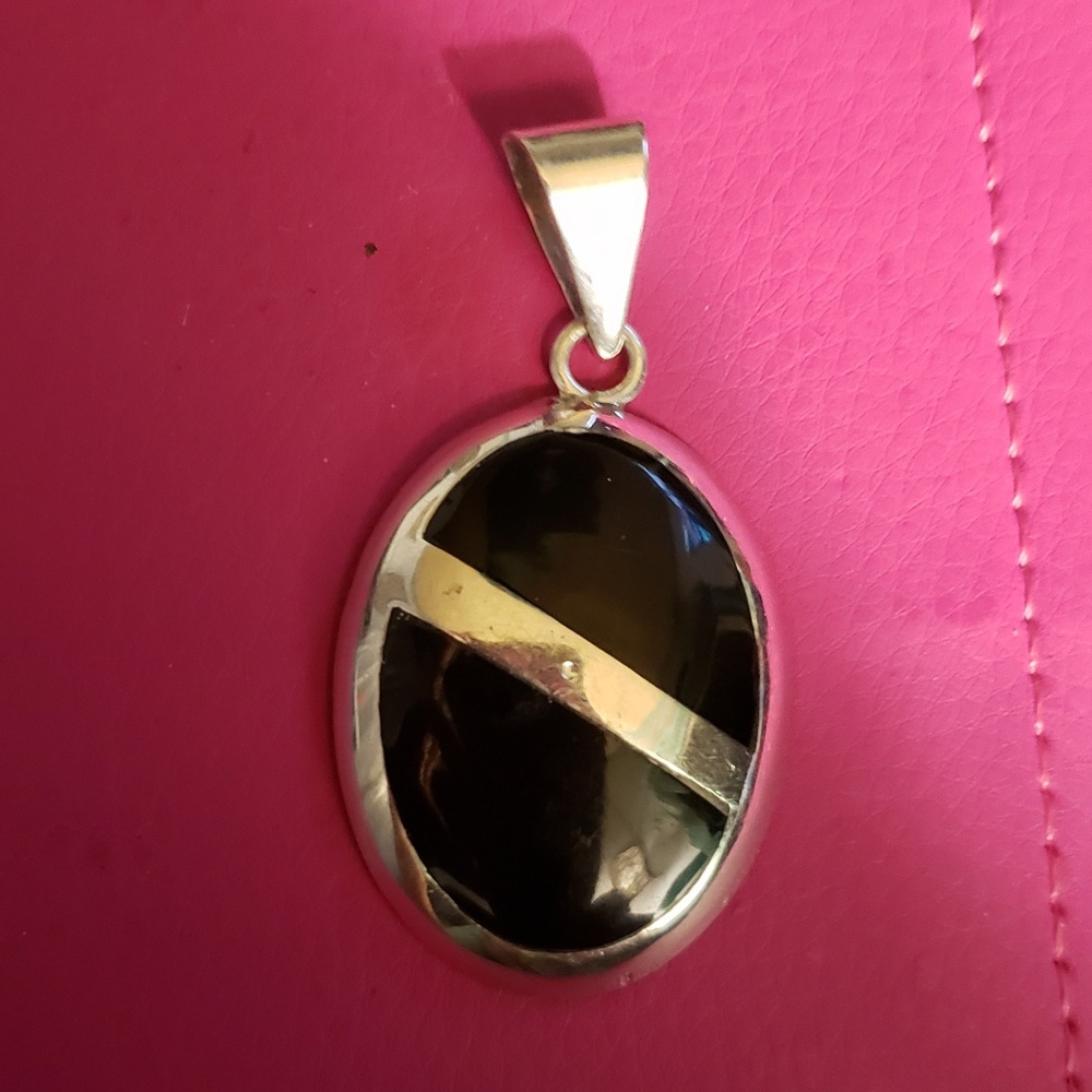 Onyx and Sterling Pendant